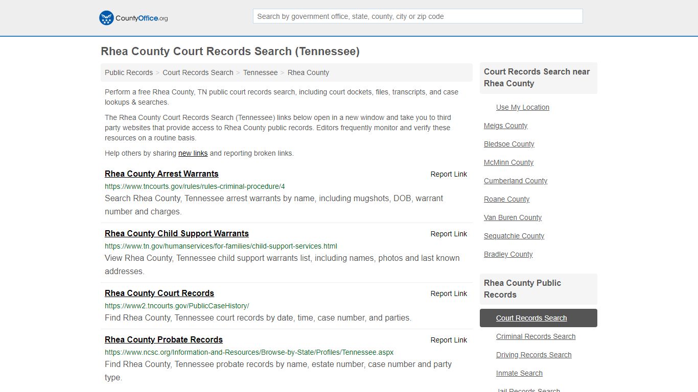 Court Records Search - Rhea County, TN (Adoptions ...