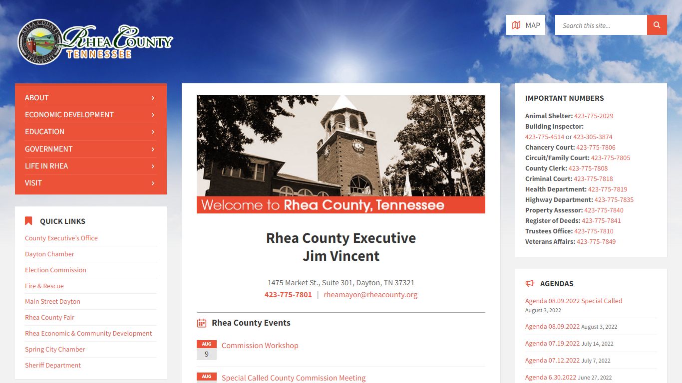 Rhea County Executive George Thacker - WELCOME TO RHEA COUNTY