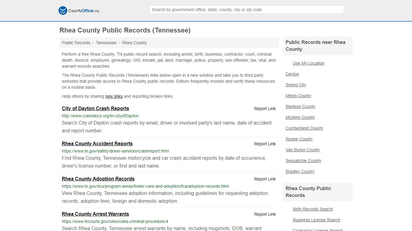Public Records - Rhea County, TN (Business, Criminal, GIS ...